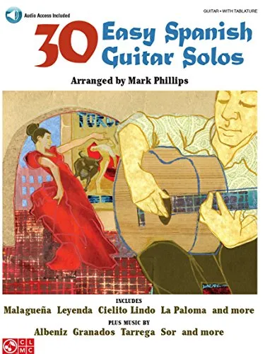 Easy Spanish Guitar Solos: Noten, Sammelband für Gitarre (Book & Audio Access): Guitar With Tablature 30
