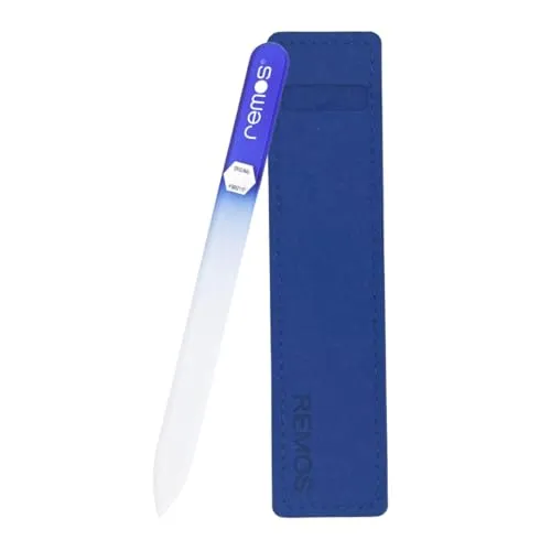 REMOS Nagelfeile aus echtem Hartglas mit beidseitiger Schleiffläche dunkelblau