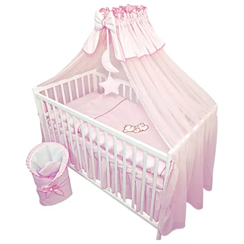Teiliges Babybett Set mit Matratze und Bettwäsche 13-teilig
