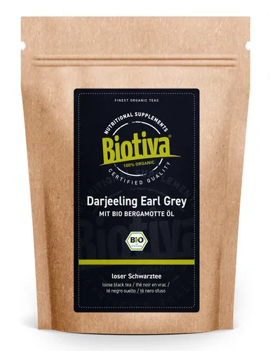 Darjeeling Earl Grey Schwarztee Bio 250g Biotiva (59,96 EUR/kg)