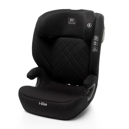 KINDERSITZ 4Baby Nero i-SIZE 100-150 cm, 10-fach VERSTELLBARE, KOPFSTÜTZE, Seitenaufprallschutz (Schwarz)