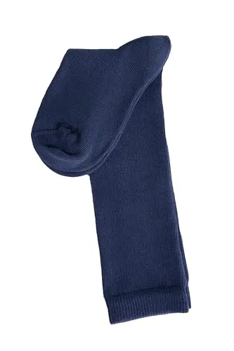 Leela Cotton Kinder Unisex Kniestrümpfe Socken Bio-Baumwolle Jungen Mädchen (DE/NL/SE/PL, Numerisch, 31, 34, Regular, Dunkelblau)