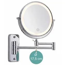 Relaxdays Wand-Kosmetikspiegel mit LED-Beleuchtung - Praktischer Wand-Kosmetikspiegel mit 10-facher Vergrößerung und LED-Beleuchtung in 3 Lichtmodi. Ideal für präzise Schönheitsrituale. Flexibel einstellbar durch Schwenkarm und ausziehbare Halterung.