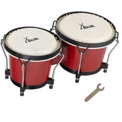 XDrum Bongos Club Weinrot - Percussion-Instrumente mit Naturfellen und professionellem Stimmsystem, ideal für leidenschaftliche Musiker und Live-Auftritte.