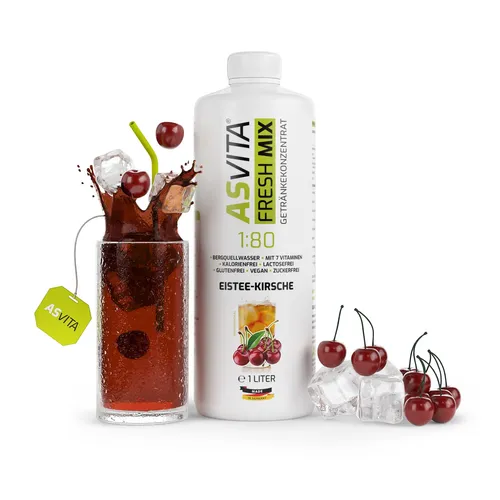  ASVita Fresh Mix 1:80 - 1L Sirup Zuckerfrei - Eistee-Kirsche 14,99 EUR/l