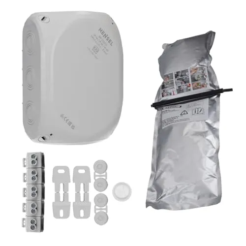 Hensel Kabelabzweigkasten 2,5-10qmm 3phasig WP 1010 G - Kabelbox für wasserdichte Verbindungen, ideal für die ungeschützte Installation im Freien und für Heizkabel bis max. 70°C, einfach zu montieren und mit abnehmbarem Deckel für Nachinstallationen.