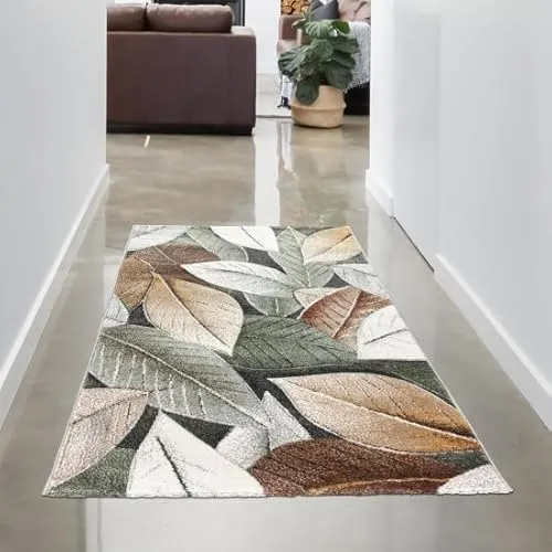 Carpetia Teppich Wohnzimmerteppich mit Blätterdesign von Carpetia