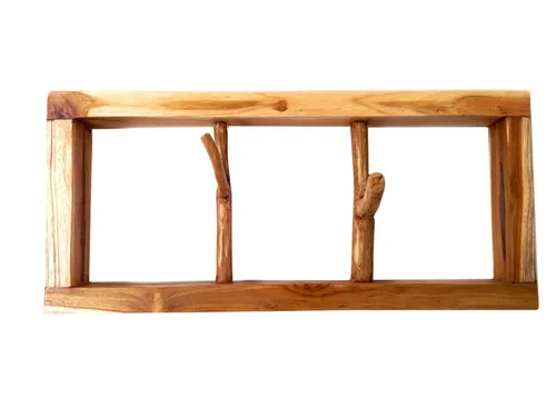 Brillibrum Wandgarderobe Wandgarderobe Garderobenleiste Haken Teak Wandhaken Hakenleiste 80 cm