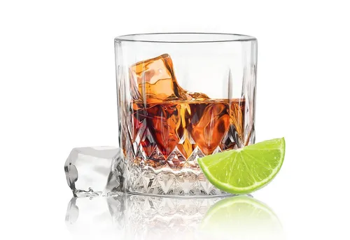 KONZEPT Whisky Gläser Set 6 teillig, Whiskeygläser 280ml, Geriffelte Trinkgläser ideal als Geschenke für Männer