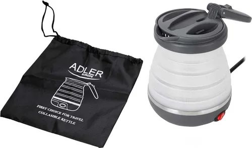 Reisewasserkocher Universal Silikon 0.6L Adler AD1370UK in weiß von Adler