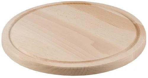Frühstücksbrett Schneidebrett Brett rund mit Saftrille D 20 cm aus Buchenholz