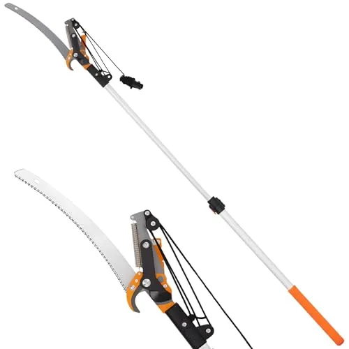 2-in-1 Astsäge mit Teleskopstiel – Multifunktionale Baumsäge - Praktische 2-in-1 Astsäge mit ausziehbarem Teleskopstiel (135-199 cm) für müheloses Schneiden und Trimmen. Ideal für Gärten und Landschaftspflege, mit rutschfestem Griff für sicheren Halt.