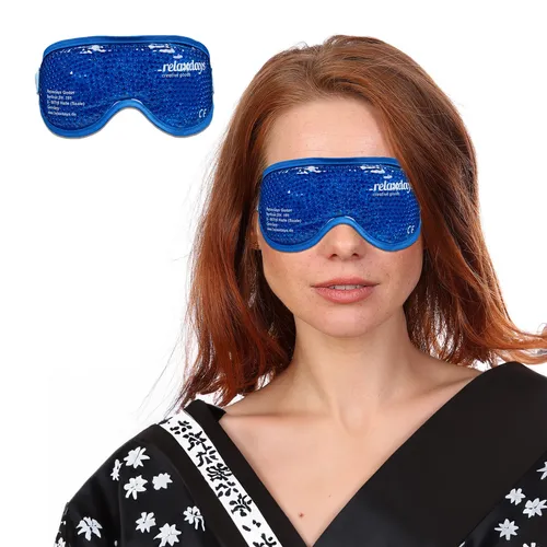 Kühlende Gel-Augenmaske - Entspannung für müde Augen - Augenpflege: Elastische Gelmaske in Blau, ideal zur Linderung von Schwellungen und Augenringen für alle Hauttypen.