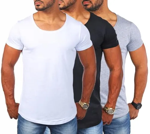 Young & Rich Herren T-Shirt Uni Basic Slim Fit - Klassisches Rundhals-T-Shirt aus weichem Baumwoll-Elasthan-Mix in Slim Fit. Ideal als Unterziehshirt oder lässiges Oberteil, erhältlich in verschiedenen Farben.