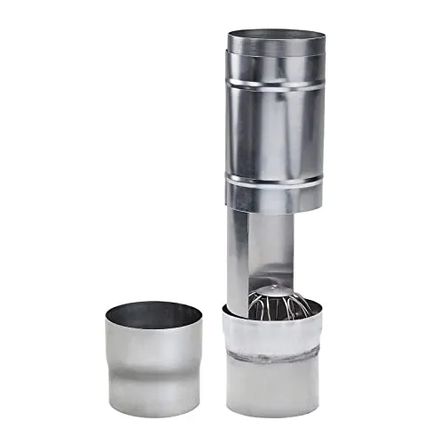 Laubsammler Zink mit Sieb DN 100 inkl. Adapter Regenwasserfilter Laubabscheider für Blechfallrohre mit 100 mm Durchmesser. Verhindert das Zusetzen und Verstopfen von Fallrohren durch Grobschmutzsieb