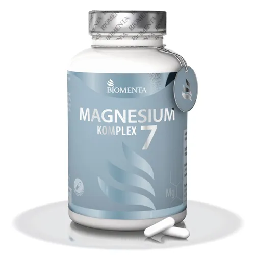 BIOMENTA Magnesium 7 Komplex - 7 verschiedene Magnesiumquellen - Nahrungsergänzungsmittel mit 7 Magnesiumquellen für optimale Muskel- und Nervenfunktion, ideal für aktive Menschen.