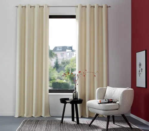 OTTO home Vorhang SOLA (2 St), Ösen, verdunkelnd, Polyester, blickdicht, Ösen-Aufhängung, wärmeabweisend, 1er oder 2er Set