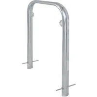 Fahrradanlehnbügel zum Einbetonieren für 2 Fahrräder - Fahrradhalter & -ständer, feuerverzinkter Stahlrohrbügel für hohe Langlebigkeit, bietet Platz für 10 Fahrräder und ist doppelseitig nutzbar.