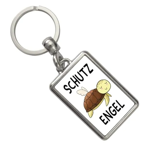 speecheese Schutzengel Schildkröte Schlüsselanhänger witziger Anhänger für den Schlüsselbund als Geschenk für Fahranfänger die einen Aufpasser gut gebrauchen können