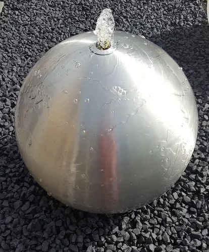 Kugelbrunnen 30 cm Edelstahl matt gebürstet