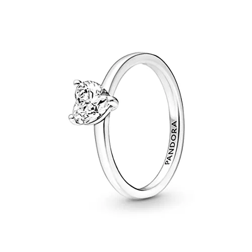 Pandora Timeless Funkelndes Herz Solitär-Ring - Eleganter Damenring aus 952 Sterling Silber mit herzförmigem Cubic Zirkonia, ideal für besondere Anlässe und als Teil deiner Schmuckkollektion.