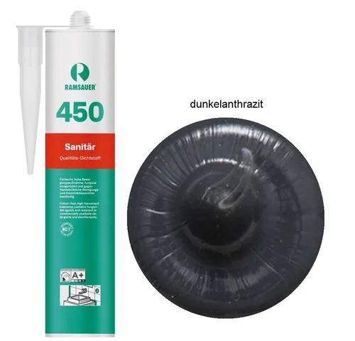 Ramsauer Dichtstoff Ramsauer 450 Sanitär Silicon Fugen Dichtstoff 310ml Kartusche, gebrauchsfertig, chemisch widerstandsfähig, schnellhärtend, UV-beständig, pilzhemmend