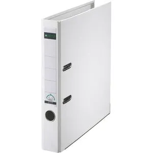 LEITZ 1015 Ordner weiß 5,2 cm DIN A4 - Robuster Kunststoffordner mit 180°-Mechanik und hygienischem Design für perfekte Ordnung im Büro