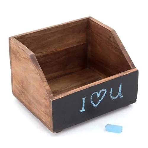 Holz SCHREIBTISCH ORGANIZER Libro | Mahagoni mit beschriftbarer Tafel - Schreibtischorganisationsbox aus handgefertigtem Mahagoniholz mit beschriftbarer Tafel, ideal für attraktive Ordnung und individuelle Gestaltung.