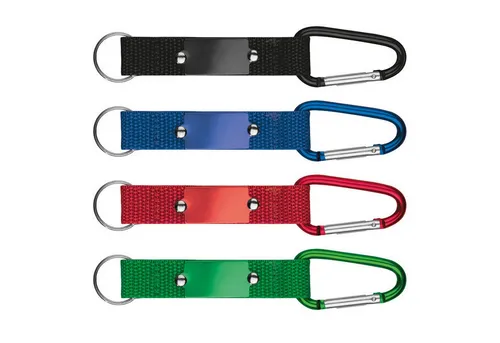 Macma Schlüsselanhänger 4x Schlüsselanhänger mit Karabiner / Farbe: je 1x schwarz, blau, rot u