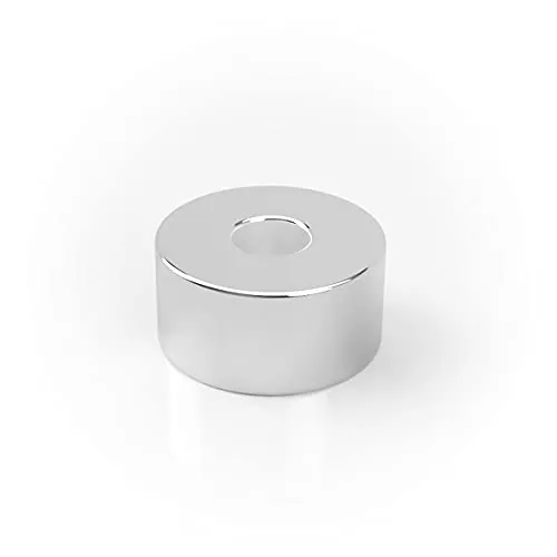 10x Neodym Ringmagnet, 10x5mm mit 5mm Bohrung, vernickelt, Grade N45