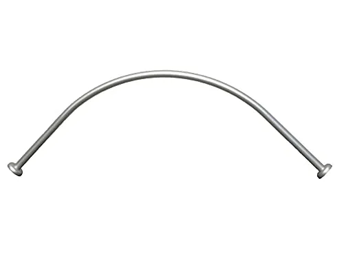 ALU EINTEILIG Duschvorhangstange Bogenstange 90x 90 Chrom Matt/Silber ELOXIERT Oval Eckduschstange