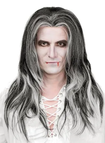 Dracula Perücke in schwarz von MASKWORLD