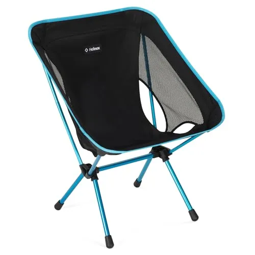 Helinox Chair One (re) black f14 cyan blue - Nachhaltiger Komfort - Camping-Möbel mit innovativer (re) Tension Design-Technologie für unvergleichlichen Sitzkomfort und aus wiederverwendetem Aluminium für Stabilität und Umweltfreundlichkeit.