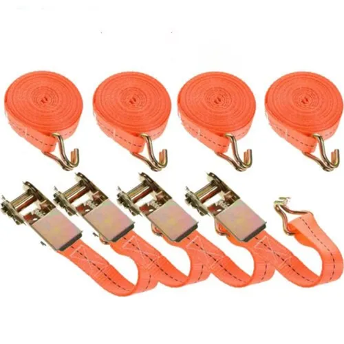 Arebos Spanngurt mit Ratsche, 6m x 25mm, blau in orange von AREBOS