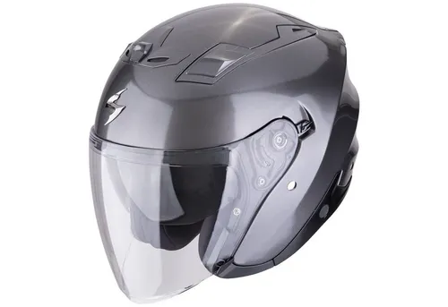SCORPION EXO-Z1 SOLID grau metallic Jethelm - Motorradhelm mit langem Visier, ECE 22.06 zertifiziert für optimale Sicherheit und stilvolles Design in grau metallic.