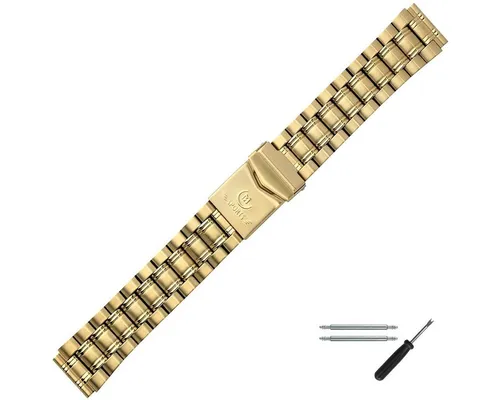 MARBURGER Uhrenarmband 18mm Edelstahl Gold