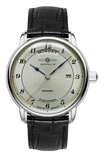 Zeppelin Friedrichshafen Automatik 85624 m. Datum + Wochentag - Herren Armbanduhr mit mechanischem Automatikwerk, 50 m wasserdicht und elegantem Edelstahl-Gehäuse – perfekt für stilbewusste Männer.