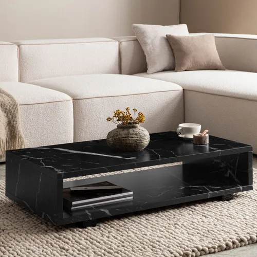FineBuy Couchtisch 100 cm - Moderner Wohnzimmertisch mit Stauraum - Eleganter Couchtisch in modernem Design mit großzügiger Tischplatte und offenem Ablagefach für zusätzlichen Stauraum. Ideal für jedes Wohnzimmer.