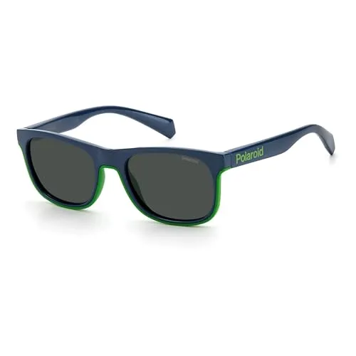 POLAROID Kinder PLD 8041/S RNB BLUE GREEN Sonnenbrille - Sonnenbrille für Kinder, polarisiert mit 100% UVA & UVB Schutz, ideal für Autofahren und Freizeit, leicht und widerstandsfähig.