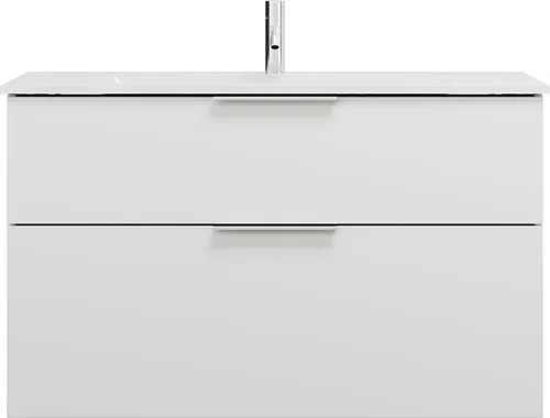 burgbad Eqio Glas-Waschtisch inklusive Waschtischunterschrank, Breite 1020mm, SEYX102F2009A0070G0146