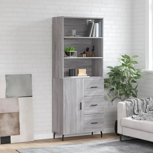 vidaXL Highboard Grau Sonoma 69,5x34x180 cm