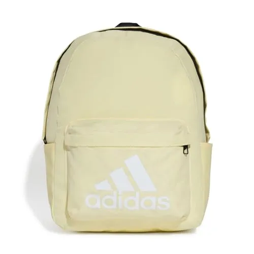 adidas Unisex Classic Badge of Sport Backpack, fast gelb/weiß - Rucksack mit 27,5 l Volumen aus 100% recyceltem Polyester, ideal für Sport und Freizeit, mit Hauptfach und praktischer Reißverschlusstasche.