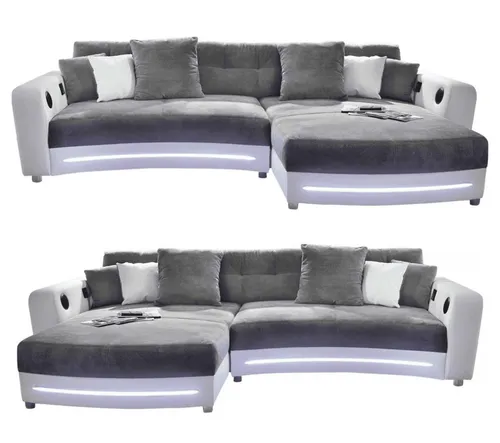 Multimedia Ecksofa Couch mit RGB-LED Soundsystem von luma-home