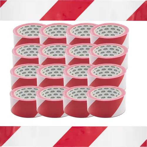 Absperrband Rot/Weiß - 16 Rollen Warnband - Praktisches Set mit 16 Rollen in auffälligem Rot/Weiß, ideal für die sichere Abgrenzung von Bereichen und Veranstaltungen.