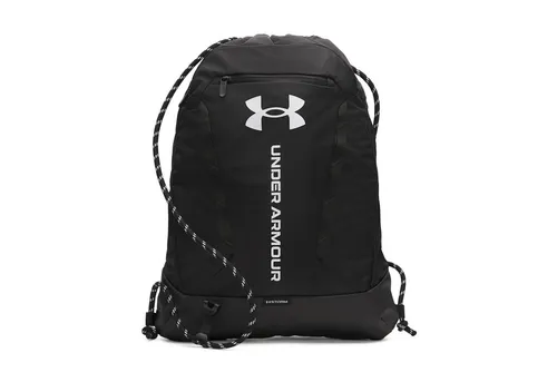 Under Armour Unisex Hustle Sackpack 00 - Stylischer Turnbeutel in Schwarz mit praktischem Design, ideal für Sport und Freizeit.