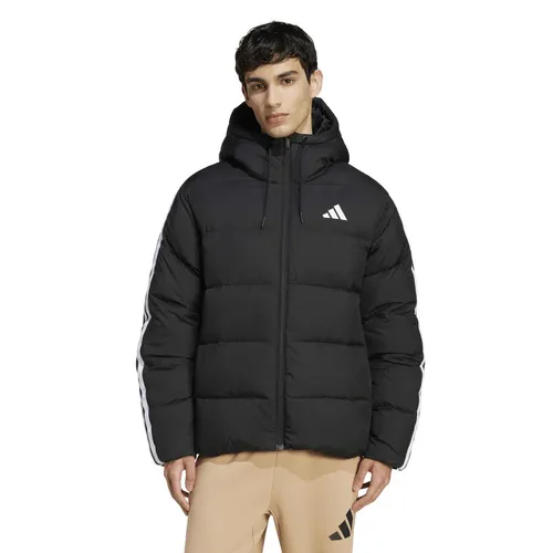 adidas Daunenjacke Essentials Climawarm 3-Streifen Puffer Schwarz Herren M - Die adidas Daunenjacke bietet optimalen Komfort bei kaltem Wetter. Mit isolierenden Daunen und regulierbarer Kapuze schützt sie vor Kälte und sorgt für ein angenehmes Tragegefühl. Ideal für aktive Tage im Freien.
