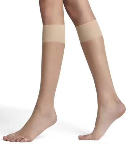 FALKE Damen Kniestrümpfe Shelina Toeless 12 DEN W Kh ultra-transparent einfarbig 1 Paar, Hautfarben Crystal 4409, 35-38