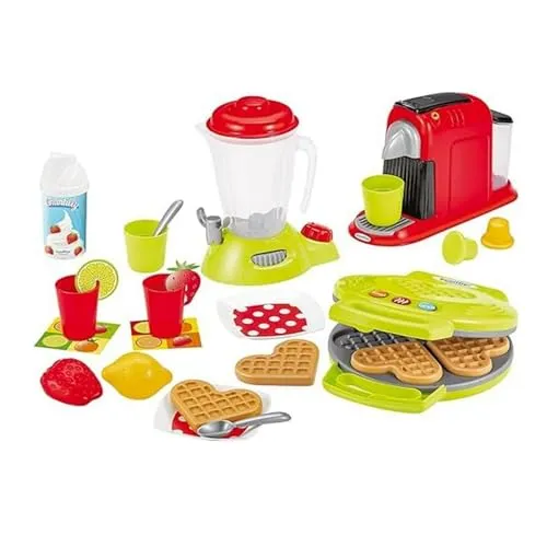 Ecoiffier 24-teiliges Frühstück Spielset für Kinder - Küchen-Spielzeugsets – Mit realistischen Küchengeräten wie Kaffeemaschine und Mixer, ideal für kreativen Spielspaß ab 18 Monaten!