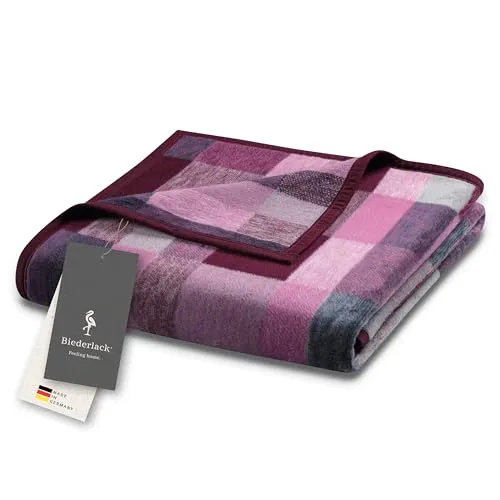 biederlack® Flauschige Kuscheldecke Color Squares Berry von Biederlack