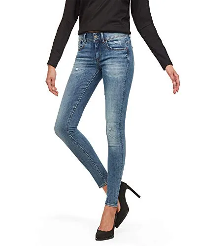 G-STAR Damen Lynn D-mid Waist Super Skinny Jeans Jeans, Mehrfarben (Medium Aged Restored D06333-9136-5408), 25W / 32L